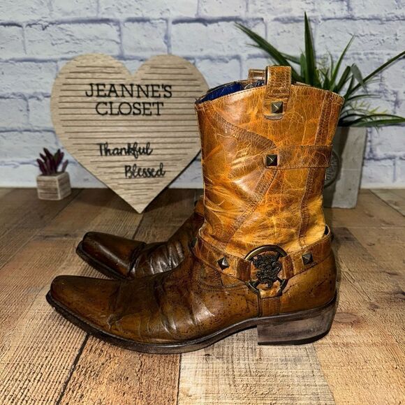 Mark Nason Rock Never Dies 67417 Brown Men’s Zip Boots Size 7